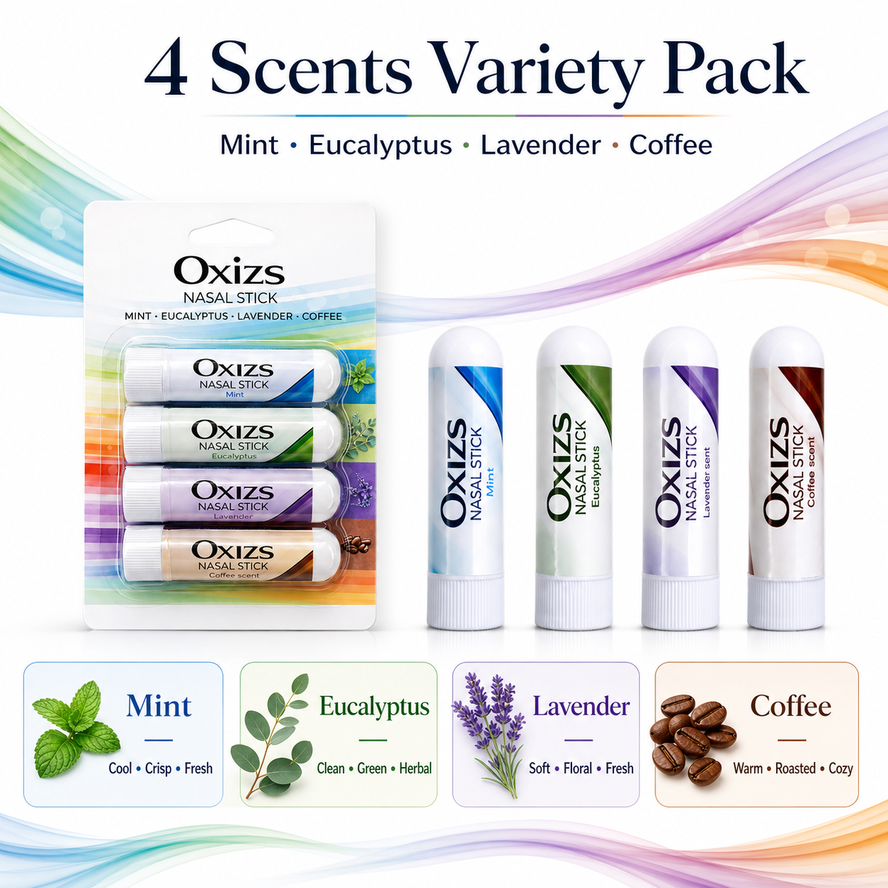 OXIZS nasal stick product and packaging detail